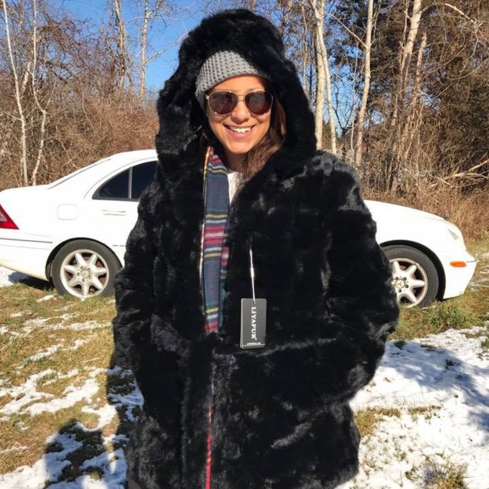 Real rabbit fur coat